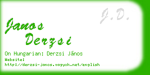 janos derzsi business card